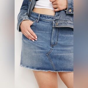 NWOT Good American Distressed 100% Cotton Denim Mini Skirt Plus Size 18